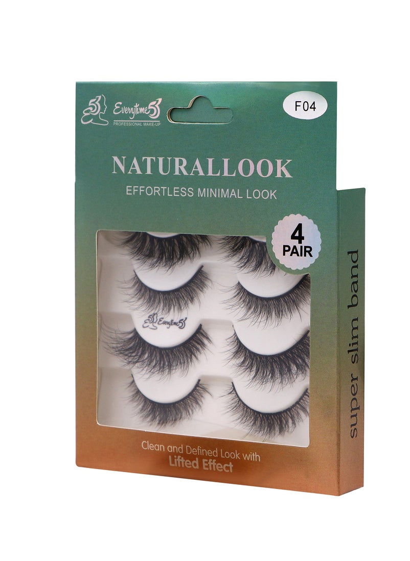 Everytime53 Everytime53 Women's 4 Pair Natural Look Eye Lashes - F04  - Image 2