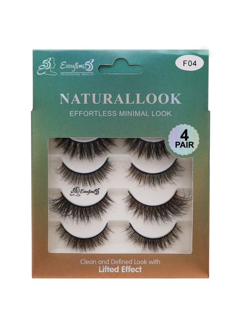 Everytime53 Everytime53 Women's 4 Pair Natural Look Eye Lashes - F04  - Image 1