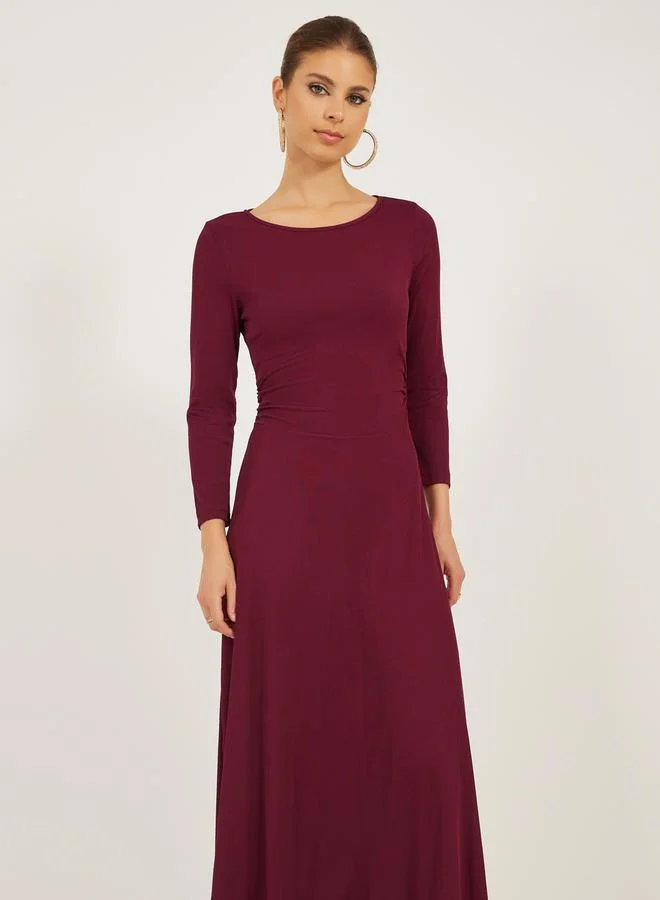 Styli Burgundy Maxi Dress