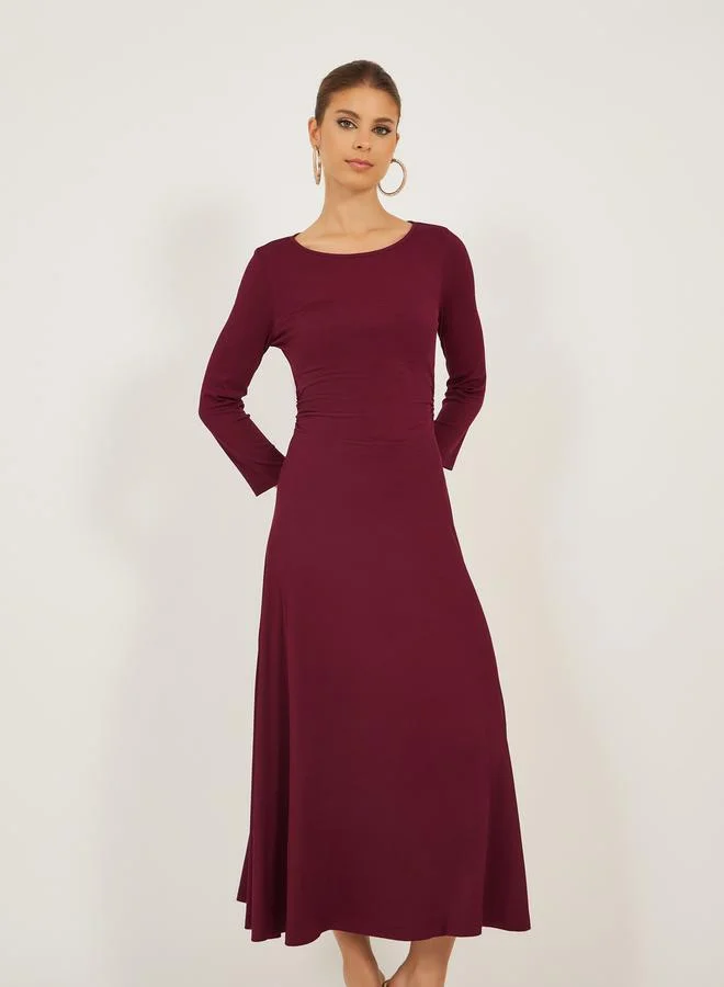 Styli Burgundy Maxi Dress