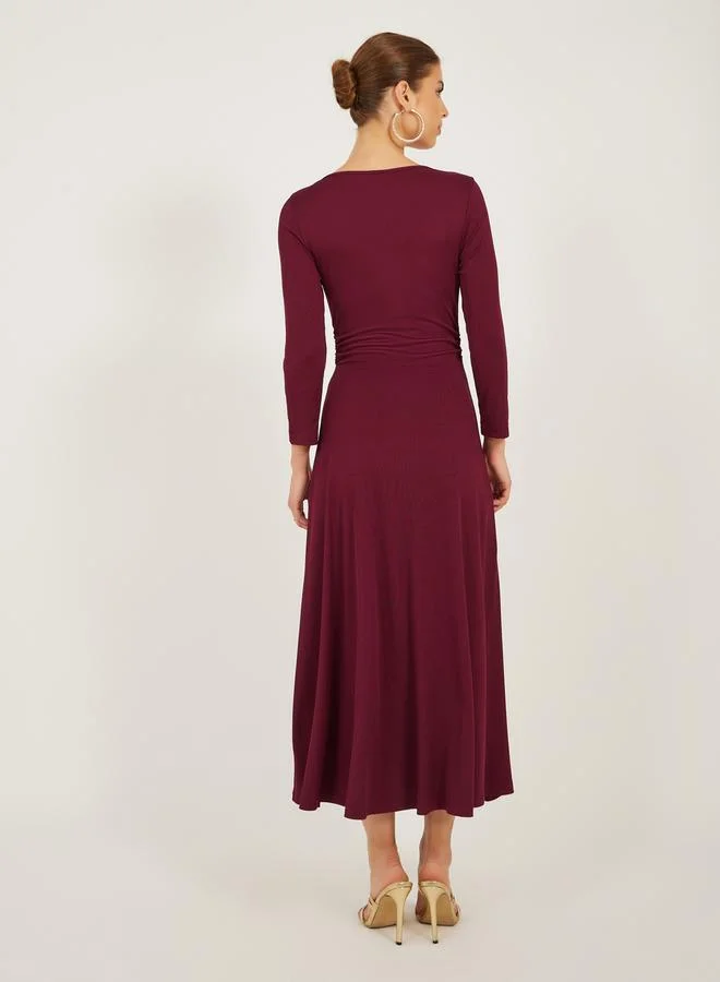 Styli Burgundy Maxi Dress