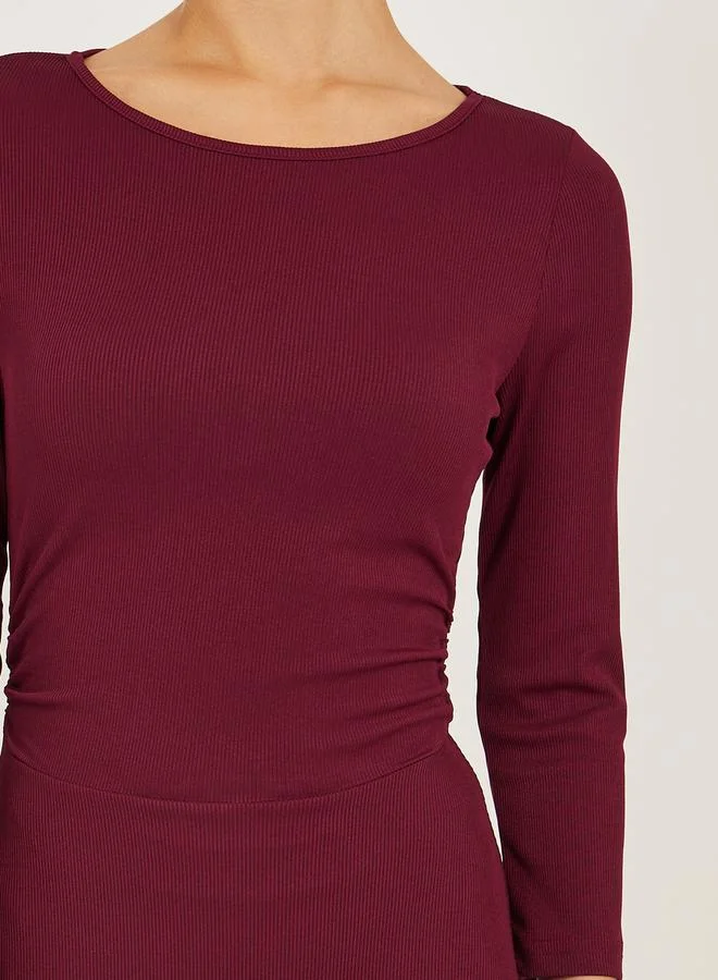 Styli Burgundy Maxi Dress