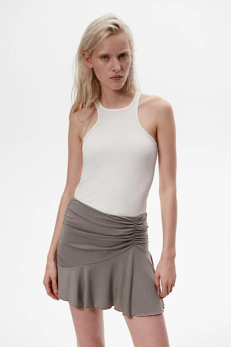 H&M Gathered Mini Skirt