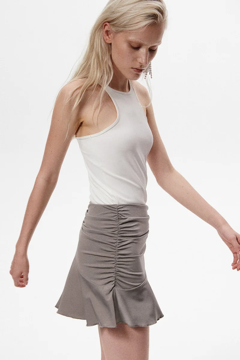 H&M Gathered Mini Skirt
