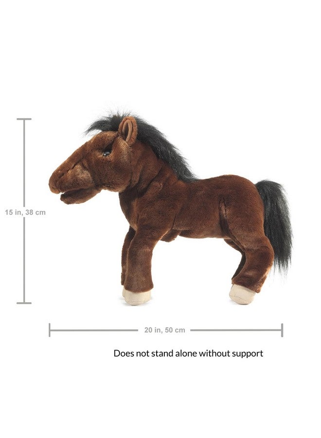 Folkmanis Horse Hand Puppet, Brown, Black, Off- White - Image 2