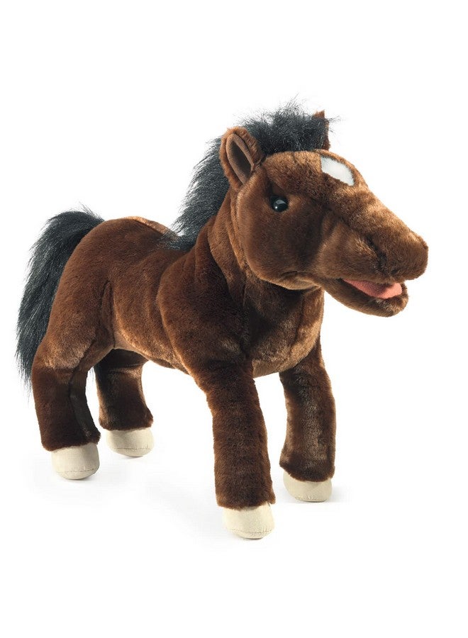 Folkmanis Horse Hand Puppet, Brown, Black, Off- White - Image 1