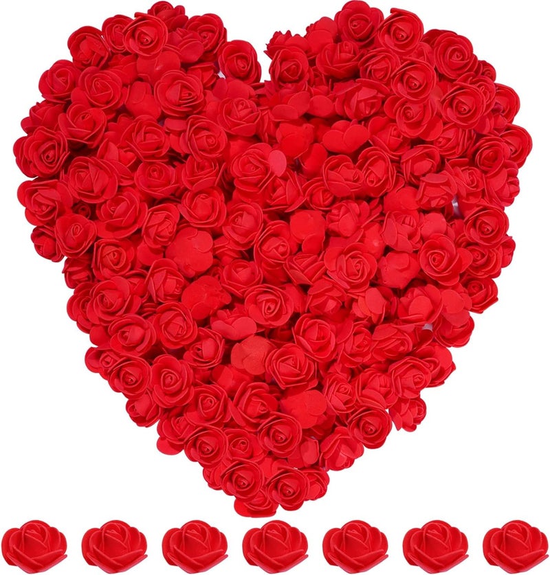 Tongcloud 100pcs Mini Artificial Rose Artificial Fake Rose Head Mini Foam Artificial Rose Head for DIY Crafts Wedding Party Valentine's Day Bouquets Festival Home Decoration(Red, 3.5cm/1.38inches) - Image 1