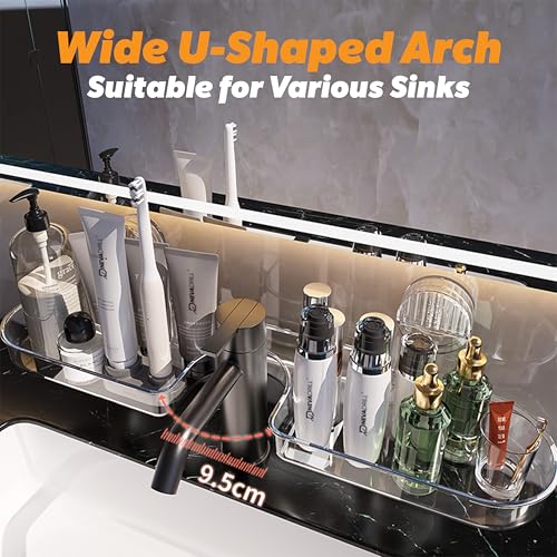NEVADRILL Sponge Holder Faucet Rack | Detachable Sink Caddy for Kitchen & Bathroom | Clear PET | Standing Type with Drainage | Single-Tier Storage for Soap, Sponges & Tools [ND-13823] - Image 5