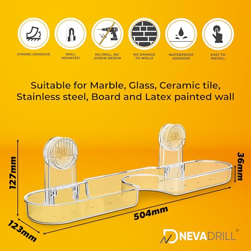 NEVADRILL Sponge Holder Faucet Rack | Detachable Sink Caddy for Kitchen & Bathroom | Clear PET | Standing Type with Drainage | Single-Tier Storage for Soap, Sponges & Tools [ND-13823] - Image 2