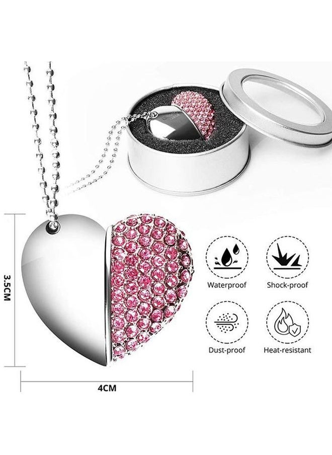 BURAQ Heart Shaped Diamond Jewelry USB Flash Disk, Special for Valentines Day Gifts (8GB)  - Image 2