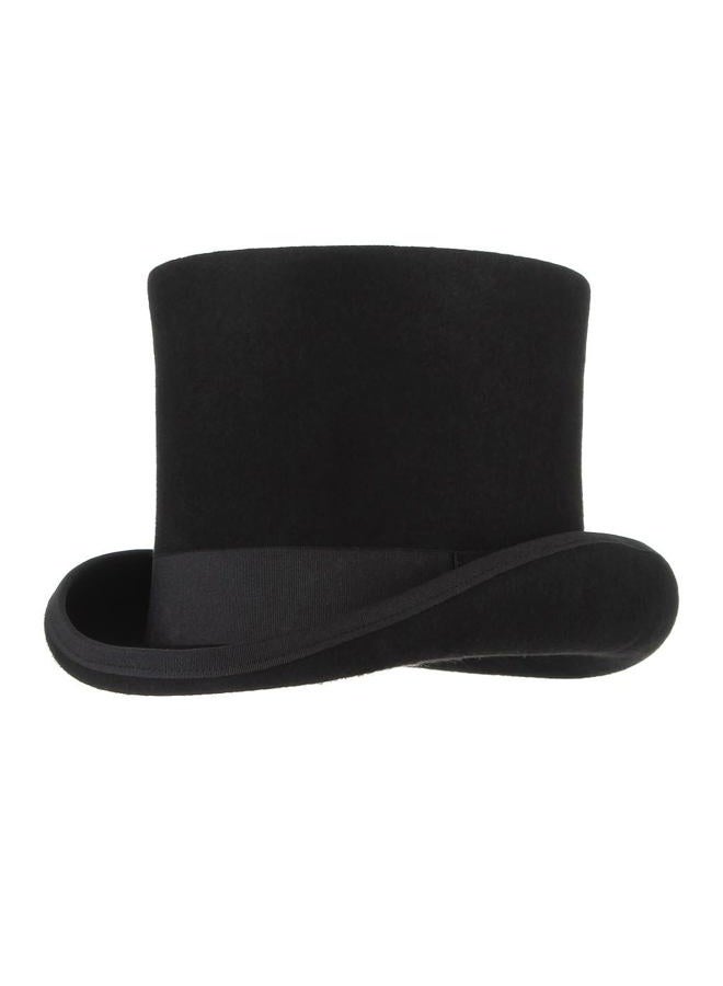 GEMVIE Men 100% Wool Mad Hatter Satin Lined Black Top Hats 6.7" High Topper Hat, Black, 7 1/8 - Image 1