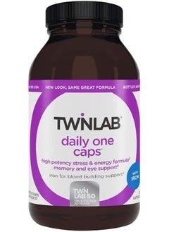 Twinlab Daily One Caps With Iron - Daily Multivitamin For Women & Men With 26 Essential Vitamins And Minerals - Vitamins For Energy, Immune Support, Stress Relief, Mood Boost, Eye Health, 180 Caps  - Image 1
