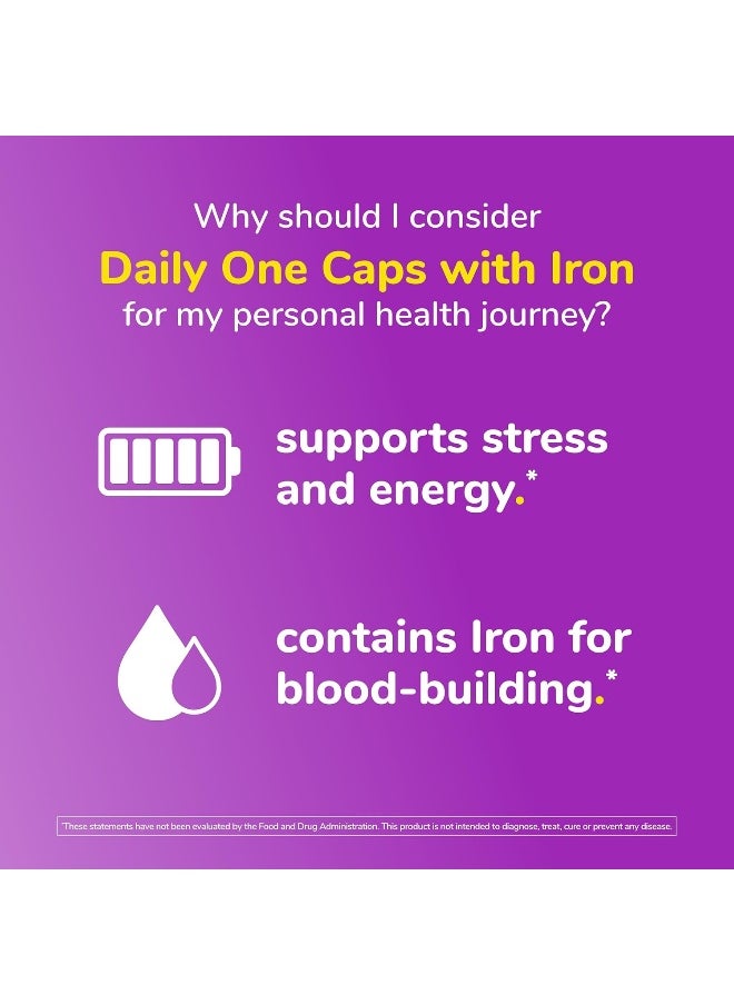 Twinlab Daily One Caps With Iron - Daily Multivitamin For Women & Men With 26 Essential Vitamins And Minerals - Vitamins For Energy, Immune Support, Stress Relief, Mood Boost, Eye Health, 180 Caps  - Image 5