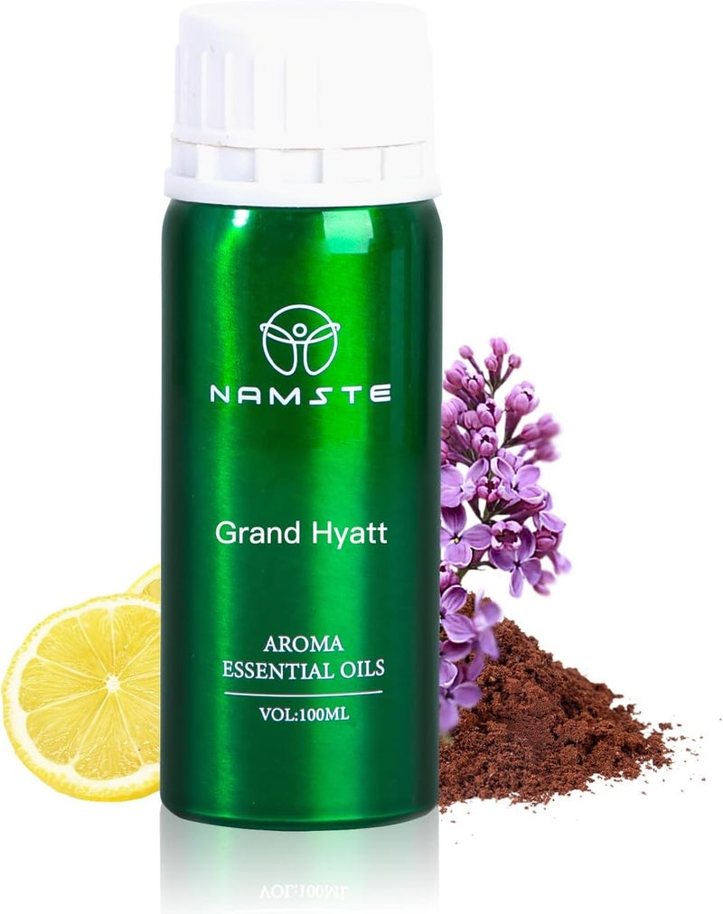 NAMSTE 100ml Hotel Scents Essential Oils, Grand Hyatt Hotel Collection Aroma Diffuser Oil, Luxury Hotel Inspired Aromatherapy, Blends Lemon, Clove, Musk for Relaxation and Sleep - Image 1