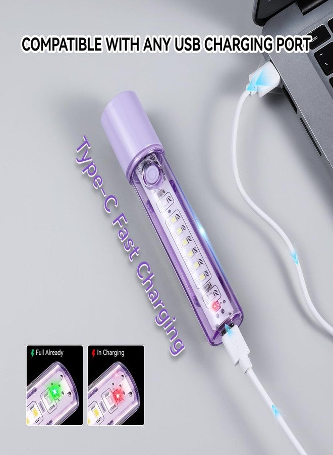 VAVOFO Purple LED EDC Flashlight - USB-C Rechargeable, Waterproof, Zoom Focus, 3 Modes, Red & Blue Emergency Strobe - Best for Outdoor, Tactical, and Survival Use - Image 2