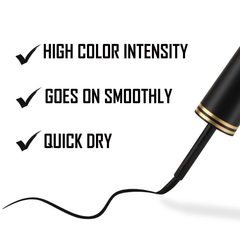 Boobeen Black Ink Liner, Liquid Eyeliner Makeup Waterproof Eyeliner Pen Long Lasting, Precision Brush Tip, Goes on Smoothly - Image 4