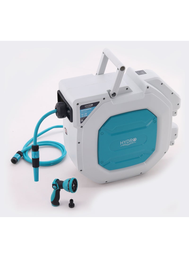 Hydro Alayed Automatic Garden Hose Reel 40 Meter 13mm With 10 Function Sprayer - Image 1
