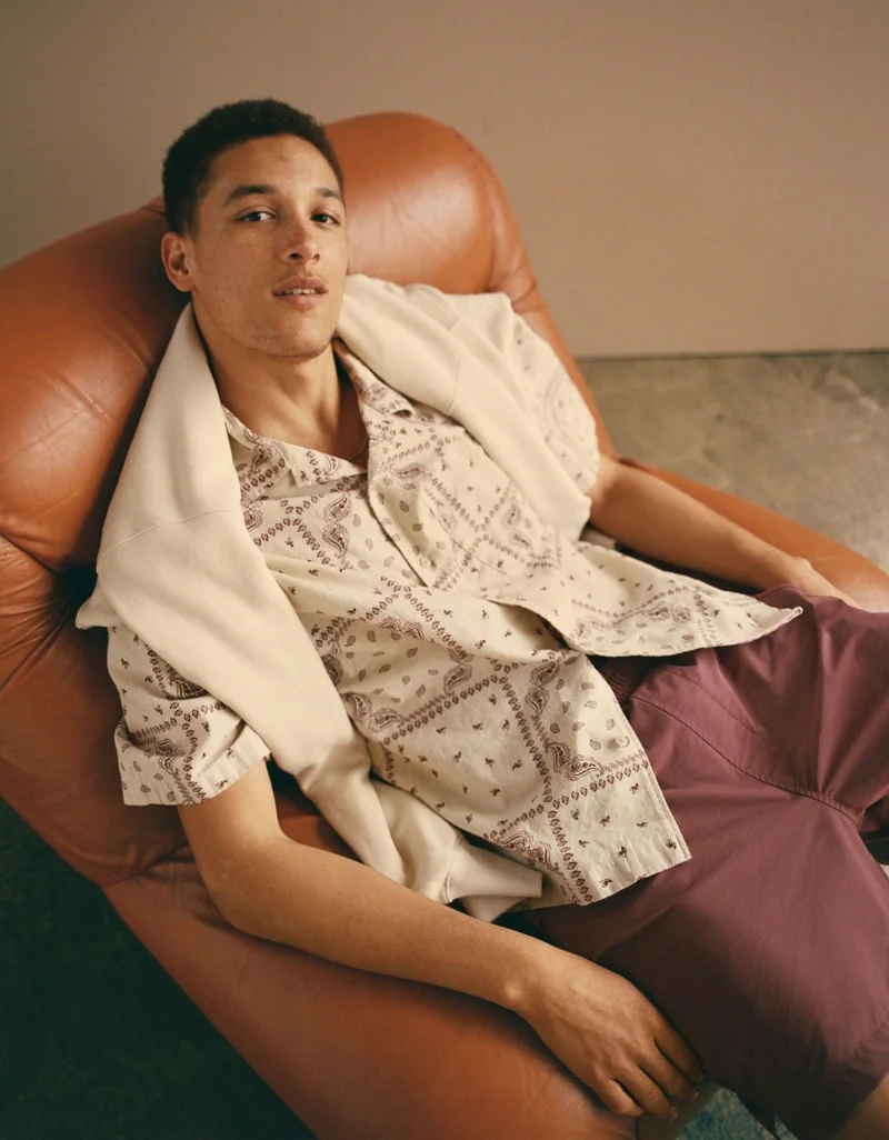 AE Floral Button-Up Poolside Shirt