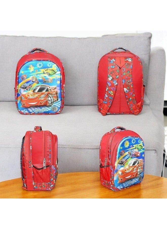 Stylbase Car Cartoon Printed School Bag for Boys and Girls | Waterproof Backpack Bag for Travelling Sports | Kids Bag Ideal for UKG Nursery 1st Class | School Bags for 5+ Years 15 Inches Multicolor - Image 3
