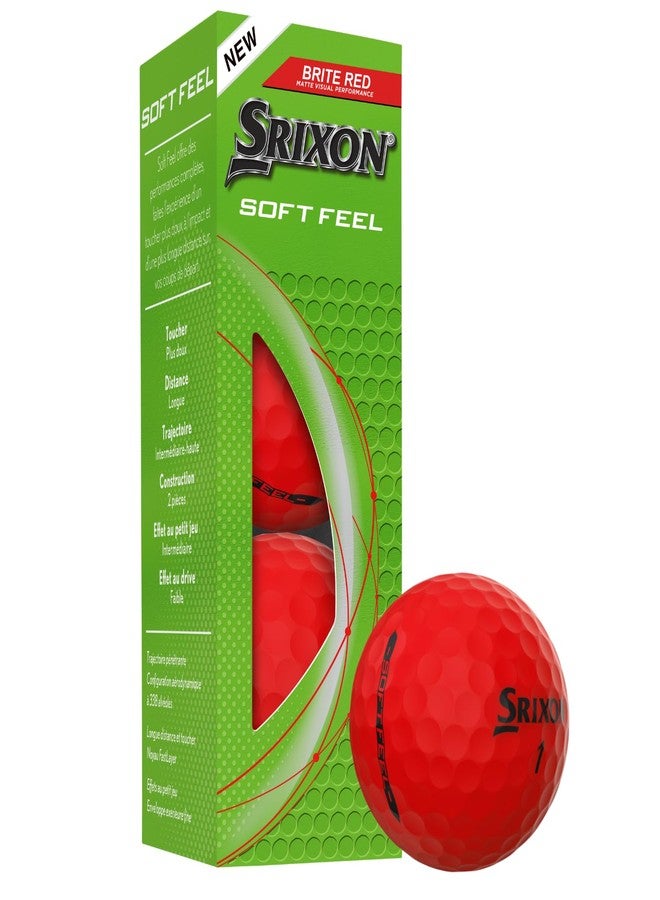 Srixon Soft Feel Brite Golf Balls, Red - Image 4
