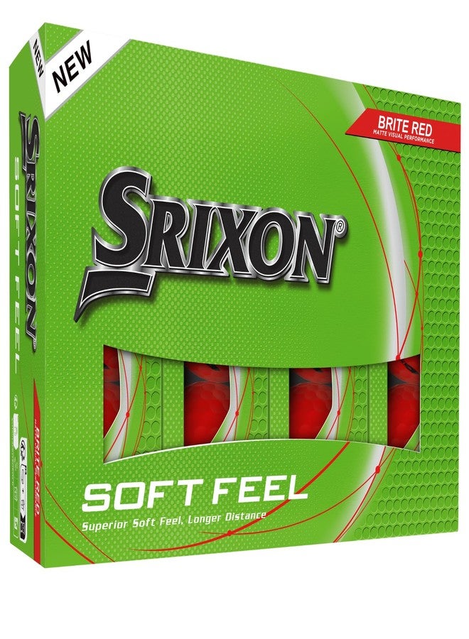 Srixon Soft Feel Brite Golf Balls, Red - Image 1