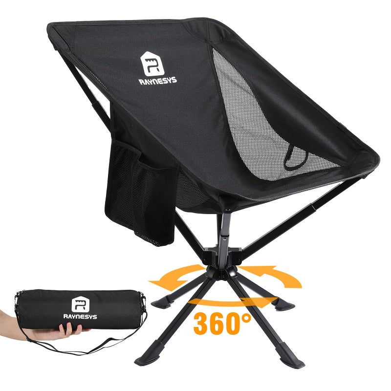 Raynesys 1 Pack Portable Camping Chair, Flexible 360Â° Rotation, Easy Carry, 8 Seconds Quick Setup Folding Camping Chair, 3.8Lb Lightweight Folding Chairs for Hiking, Beach, Sporting, Travel - Image 1