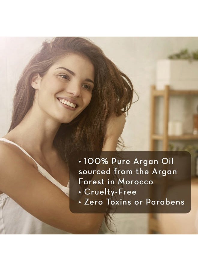 PURE BODY NATURALS Argan Oil for Skin and Face, 4 fl oz - Cold Pressed, Light, Pure Argan Oil for Hair - Aceite de Argan  - Image 3