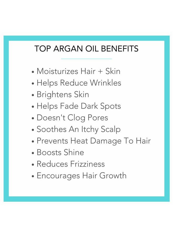 PURE BODY NATURALS Argan Oil for Skin and Face, 4 fl oz - Cold Pressed, Light, Pure Argan Oil for Hair - Aceite de Argan  - Image 2