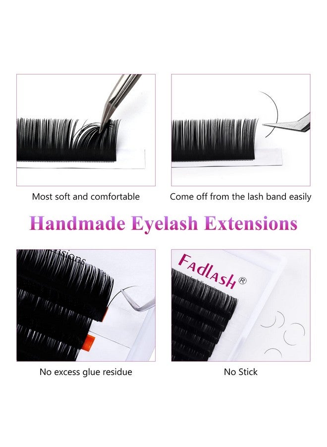 فادلاش وصلات رموش 820 مم Fadlash D Curl Lashes 0.20 مم مستلزمات وصلات الرموش الكلاسيكية الفاخرة من الحرير (0.20D 13 مم) - Image 3