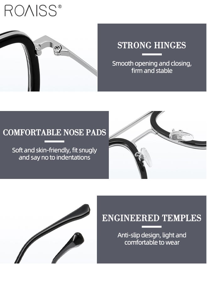 roaiss 3-in-1 Magnetic Polarized Clip-On Sunglasses Set, Blue Light Blocking Glasses with Magnetic Polarized Lens and Magnetic Night Vision Lens, Versatile Eyewear for Men and Women with glasses case - Image 5