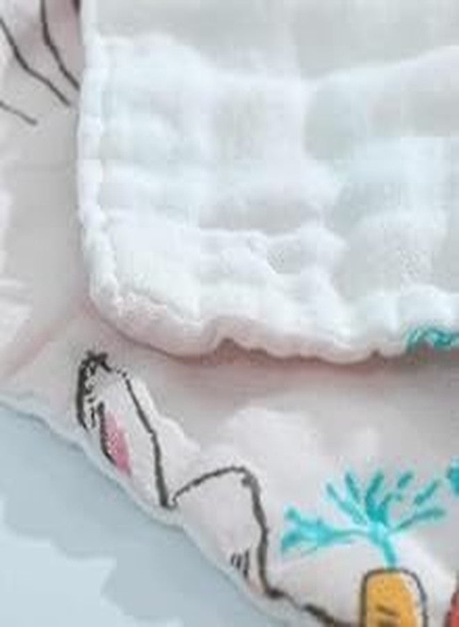 TERI BERI Muslin Baby Bath Towel Cotton Super Soft Bathing Towels for Newborn Highly Absorbent, Kids Boys and Girls - White Size 50 X 100 Cm (1), 250 TC - Image 5