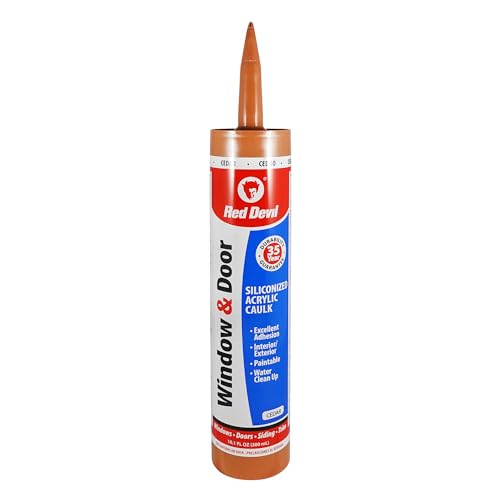 Red Devil 084630 Window & Door Silicon Acrylic Cedar Caulk, 10.1 oz, Pack of 1 - Image 1