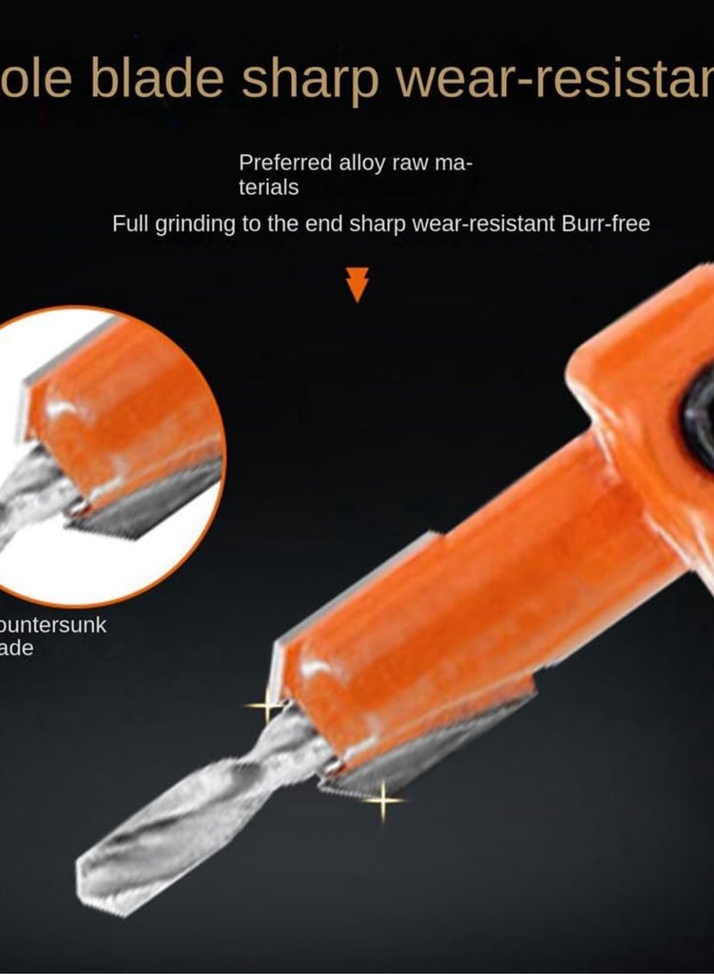 GGOOT 6PC Woodworking Countersink Drill Taper Hole Drill Hole Opener Set Hexagon Screw Hardware Tools Countersink Drill. - Image 5