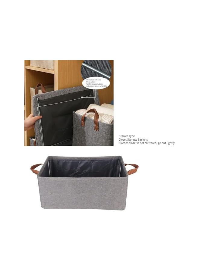 Green Tiger Clothes Drawer Organizers, 2 Pack Foldable Storage Baskets with Steel Frame, Extra Large Fabric Storage Bins for Shelves, Perfect for Closet, Toy and Wardrobe Organization - Image 2