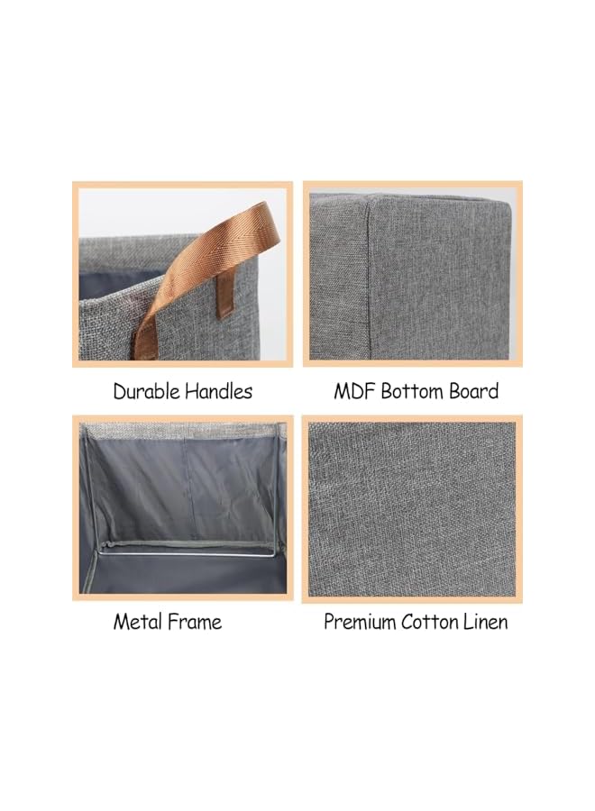 Green Tiger Clothes Drawer Organizers, 2 Pack Foldable Storage Baskets with Steel Frame, Extra Large Fabric Storage Bins for Shelves, Perfect for Closet, Toy and Wardrobe Organization - Image 4