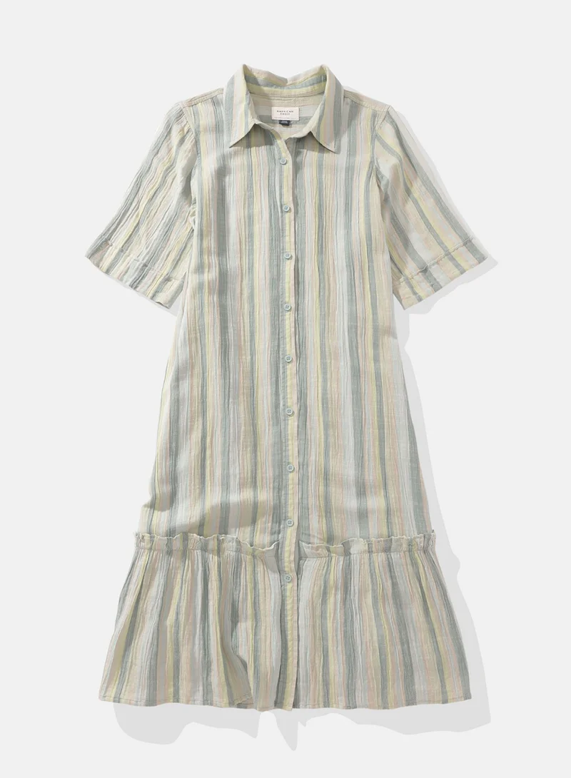امريكان ايجل Striped Tiered Dress