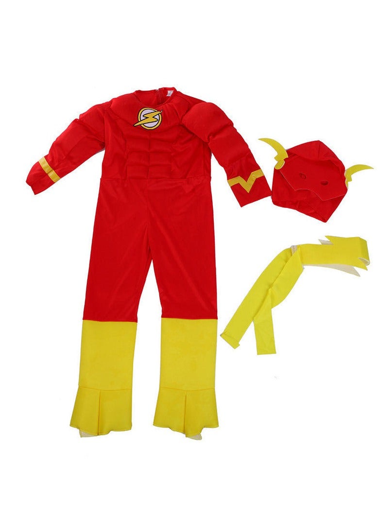 Bluejw Flash Superhero Highly Detailed Breathable Muscle Dress Costume For Kids - Image 2