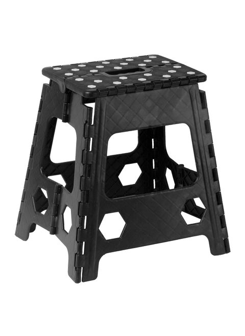 Superior Performance Folding Step Stool 15 Inch with Anti Slip Dots Black