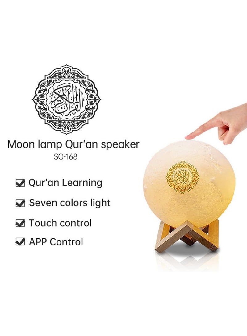 Qur'an Moon Lights 3D Print Lamp Quran Speaker 7 Colors Small LED Wireless Night Light with Remote Control