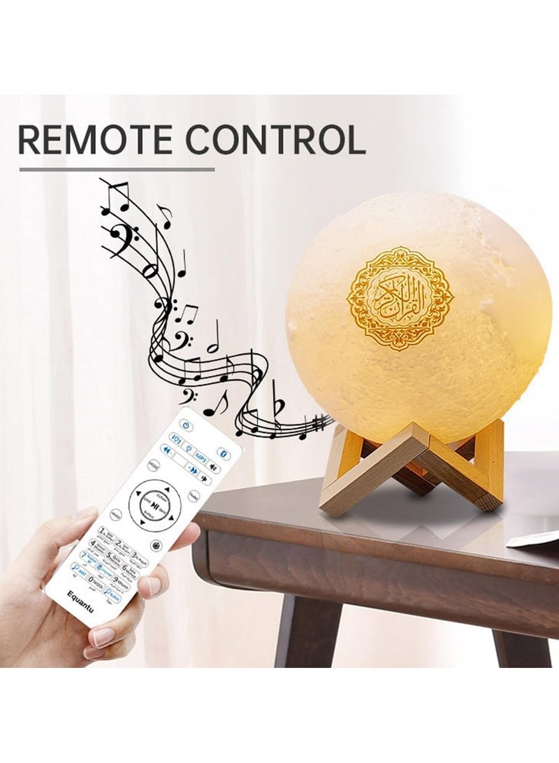 Qur'an Moon Lights 3D Print Lamp Quran Speaker 7 Colors Small LED Wireless Night Light with Remote Control