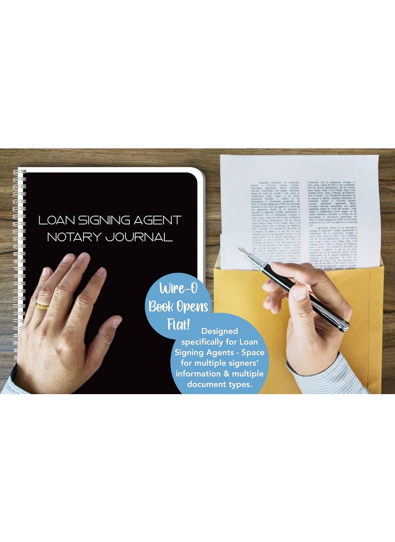 BookFactory BookFactory Loan Signing Agent Notary JournalOfficial Single Signing Notarial Acts Logbook  100 Pages WireO 85 x 11 LOG1007CWPPLoanAgentNotary  - Image 4