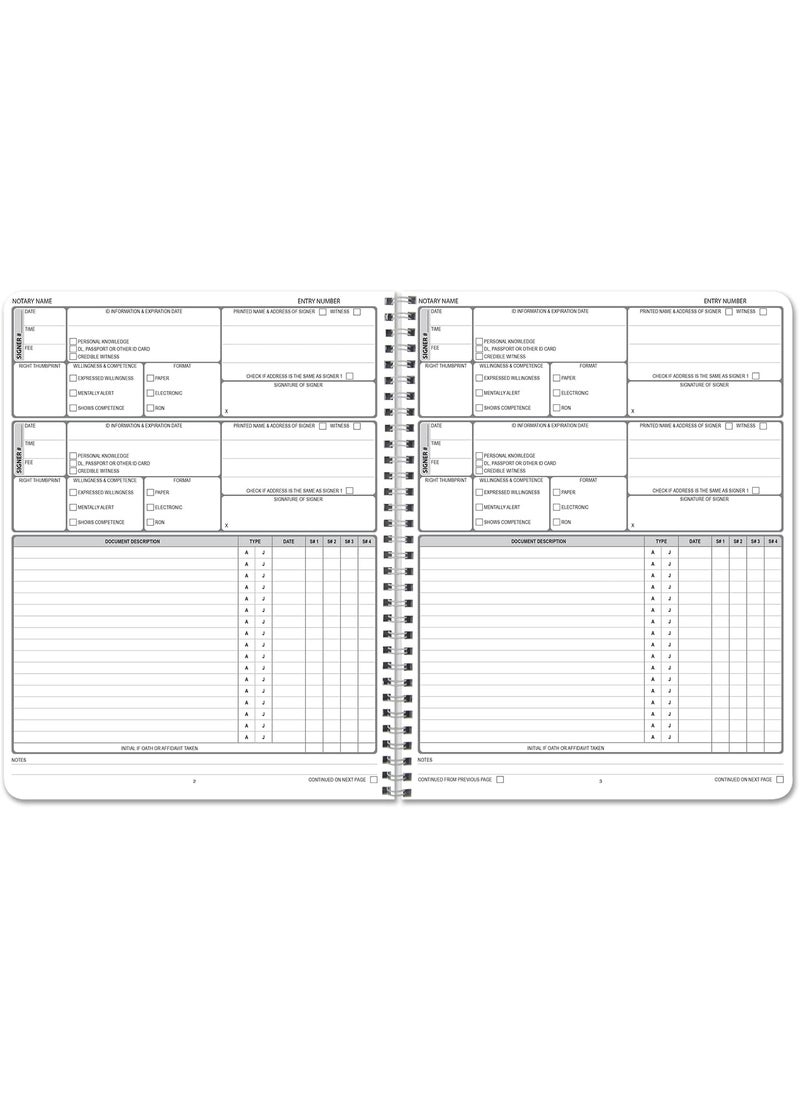BookFactory BookFactory Loan Signing Agent Notary JournalOfficial Single Signing Notarial Acts Logbook  100 Pages WireO 85 x 11 LOG1007CWPPLoanAgentNotary  - Image 3