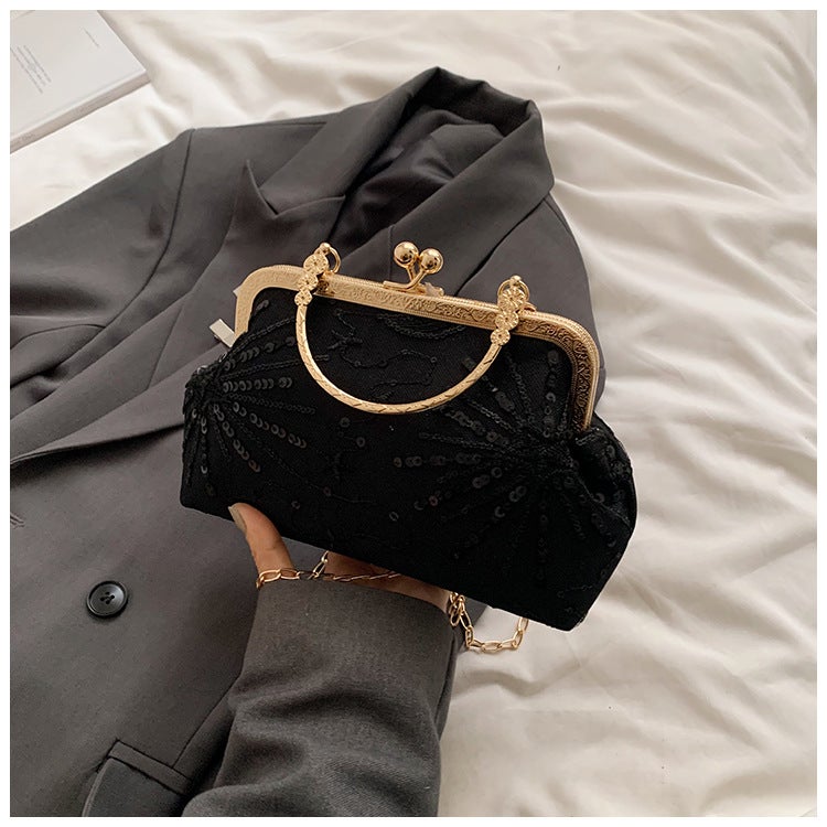 Antique Handbag Women'S Sequin Embroidered Chain Shell Bag Ladies Banquet Elegant Women'S Bag - Image 1