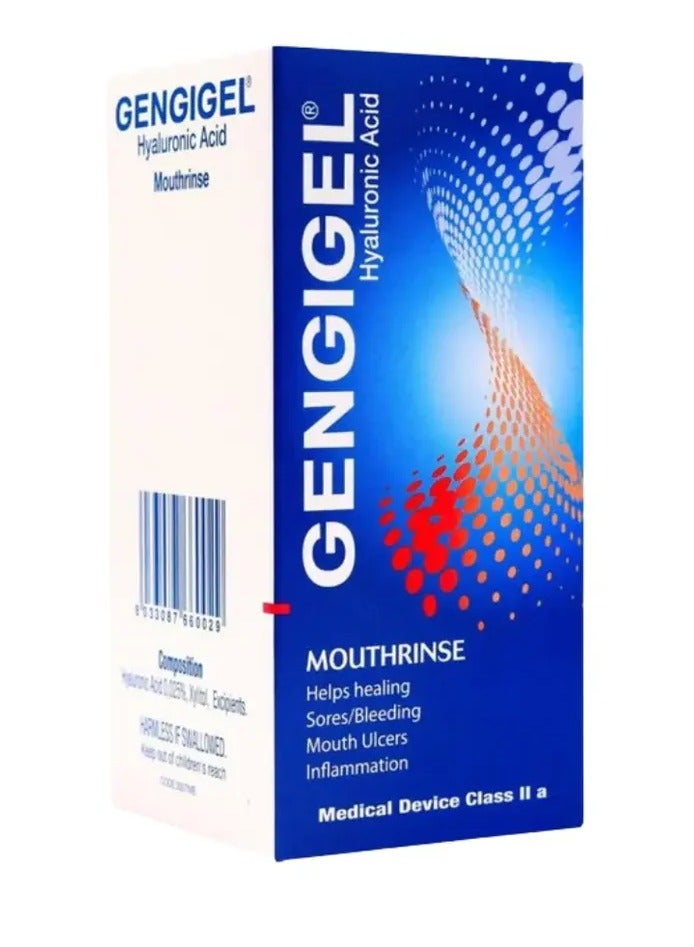 Gengigel Hyaluronic Acid Mouthrinse for Mouth Sore Bleeding Mouth Ulcer and Inflammation Mouthwash 150 ml