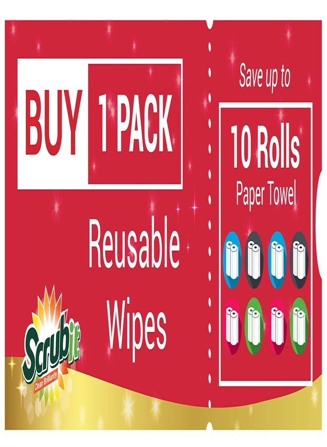 SCRUBIT Reusable Handy Wipes - Cleaning Cloth for House and Office - Dish Cloths for Washing Dishes - Multi Purpose Cleaning Towels (12 x 20 in) 24 Pack - Image 5