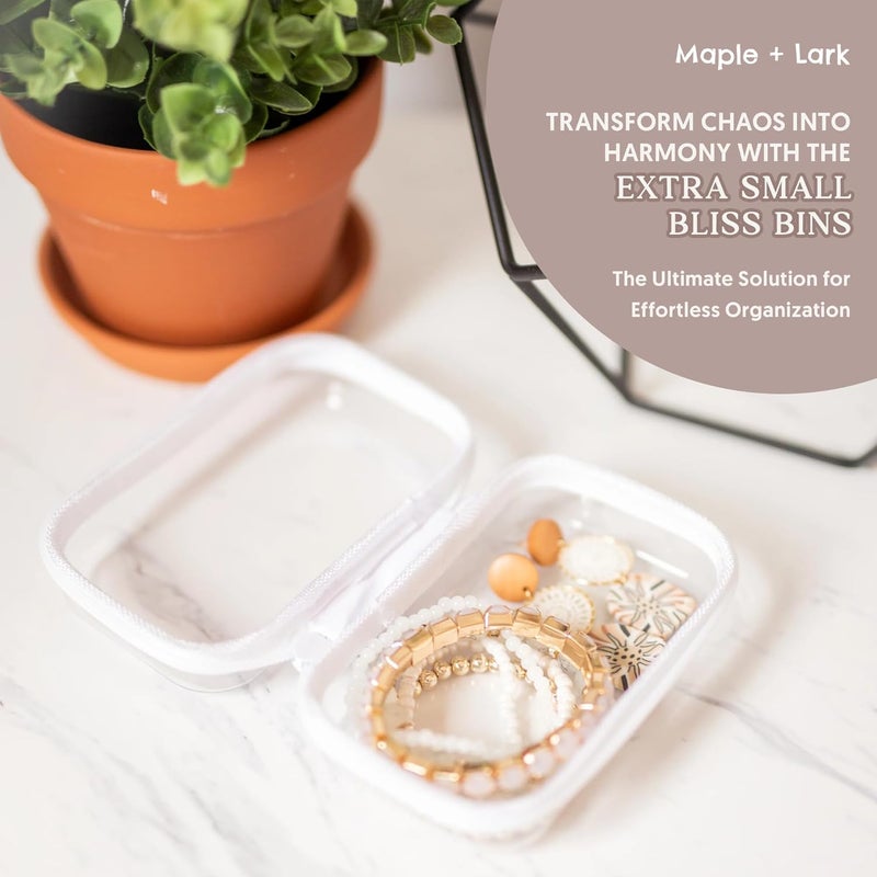 ML Maple & Lark Bliss Bins - Hard Sided Clear Zipper Case for Storage - Professional-Grade Plastic Clear Zipper Pencil Case, Toiletry Pouch, Travel Organizer, Cosmetic Bag, Toy Storage Bins (2 Pack, XS) - Image 2