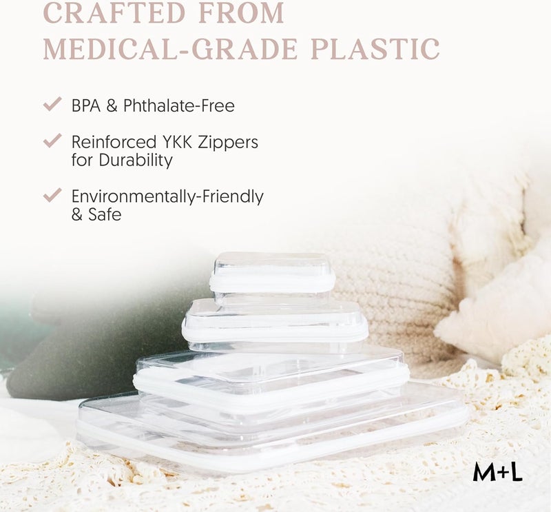 ML Maple & Lark Bliss Bins - Hard Sided Clear Zipper Case for Storage - Professional-Grade Plastic Clear Zipper Pencil Case, Toiletry Pouch, Travel Organizer, Cosmetic Bag, Toy Storage Bins (2 Pack, XS) - Image 3