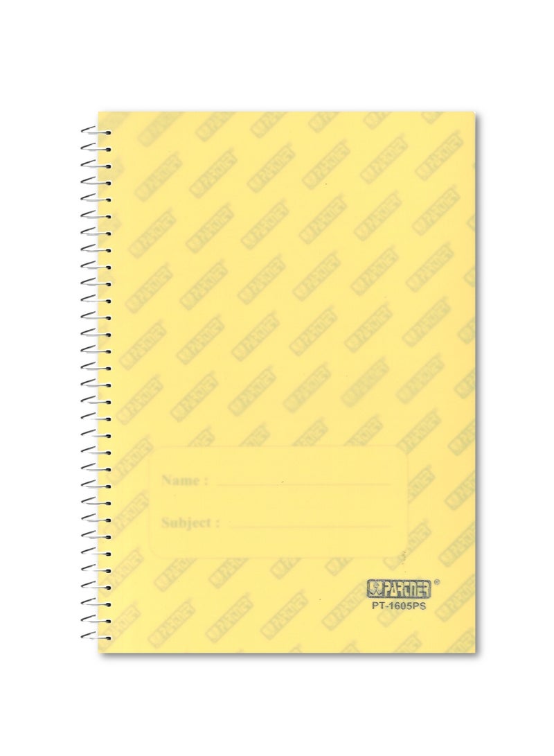 PARTNER 1-Piece A4 Size Spiral Binded Single Line Notebook With Plastic Cover Yellow - Image 1
