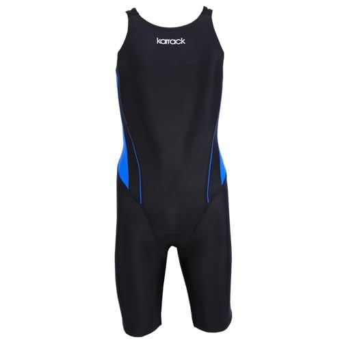 karrack Girls Swimming Suit Sports Conjoined Girls Training Competition Children Swimming Suit Black - Image 1