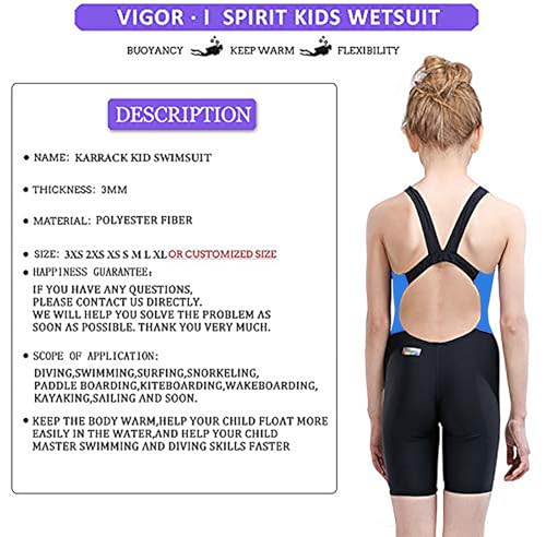karrack Girls Swimming Suit Sports Conjoined Girls Training Competition Children Swimming Suit Black - Image 3